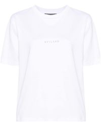 Styland - Katoenen T-shirt Met Glitterdetail - Lyst