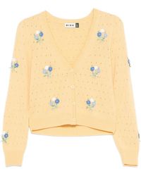 RIXO London - Merinda Flower-Embroidered Cardigan - Lyst