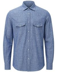 Eleventy - Western-Style Press-Stud Shirt - Lyst