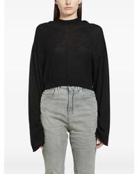 Rick Owens - Hoodie Crop En Maille - Lyst