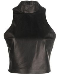 Amiri - Mock-neck Sleeveless Leather Top - Lyst