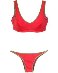 Amir Slama - Bikini Mit Goldfarbenen Borten - Lyst