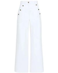 Max Mara - Cotton Bull Denim Wide-Leg Trousers - Lyst