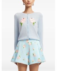 LEO LIN - Claire Sequin-Embellished Floral-Patch Cardigan - Lyst