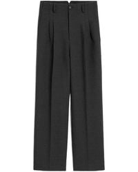 Ami Paris - High-Waisted Carrot-Fit Wool Trousers - Lyst