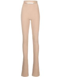 ANDREADAMO - Ribbed-Knit Flared Trousers - Lyst