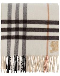 Burberry - Karierter Schal Mit Fransen - Lyst