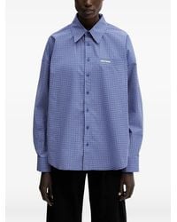 WRSTBHVR - Tavi Geruit Shirt Met Logo-Patch - Lyst