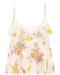 Blumarine - Georgette Lace Floral Top - Lyst
