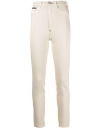 Philipp Plein - Logo Patch High-waisted jeggings - Lyst