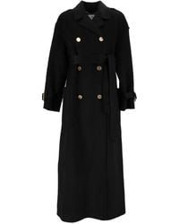 Elisabetta Franchi - Double-Breasted Belted Coat - Lyst