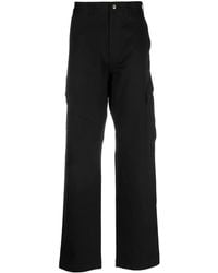 Moncler - Pantalones Rectos Con Parche Del Logo - Lyst
