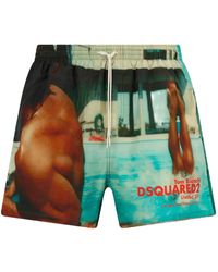 DSquared² - Tom Bianchi X D2 Midi Swim Boxers - Lyst