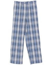 A.M.G - Pantalones Anchos A Cuadros - Lyst