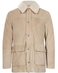 Eleventy - Parka Con Cuello De Borrego - Lyst