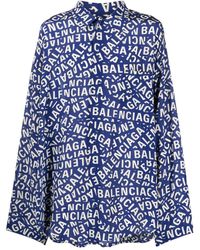 Balenciaga - Camicia oversize con logo - Lyst
