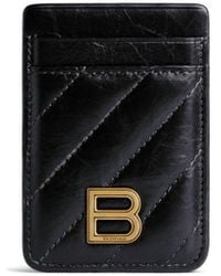 Balenciaga - Crush Quilted Leather Card Holder - Lyst