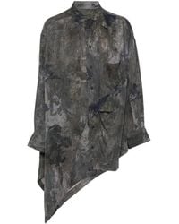 Ziggy Chen - Abstract-Print Asymmetric Shirt - Lyst