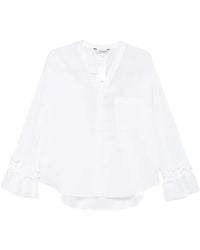 Max Mara - Ruffled-Cuff V-Neck Shirt - Lyst