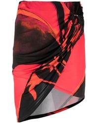 Louisa Ballou - Coastline Queen-Print Draped Miniskirt - Lyst