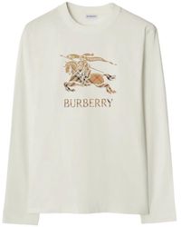 Burberry - Katoenen T-Shirt Met Equestrian Knight-Print - Lyst
