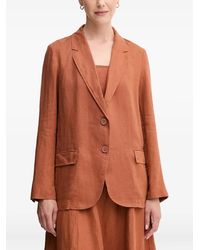 Benetton - Buttoned Pocket Linen Blazer - Lyst