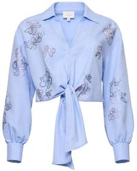 Cinq À Sept - Marianna Floral Tie Shirt - Lyst
