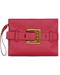 Balmain - Anthem Smooth Leather Clutch - Lyst