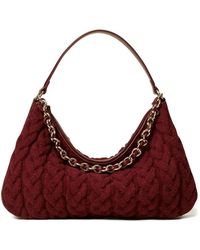 Twinset - Cable-Knit Chain-Detail Shoulder Bag - Lyst