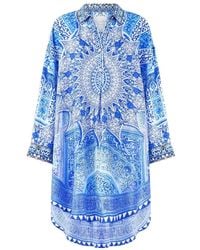 CAMILLA - Graphic-Print Shirt Mini Dress - Lyst