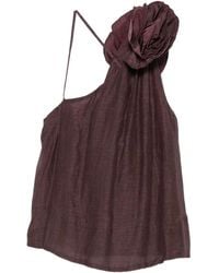 Mes Demoiselles - Flower-Embellished One-Shoulder Top - Lyst