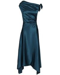 STAUD - Portia Silk Midi Dress - Lyst