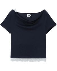B+ AB - Lace-Trim Cowl-Neck T-Shirt - Lyst