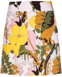 La DoubleJ - Floral-print Stretch-cotton A-line Miniskirt - Lyst