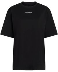 KARL LAGERFELD - Logo-Print Cotton T-Shirt - Lyst
