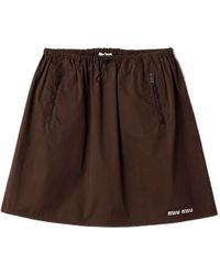 Miu Miu - Washed Gabardine Skirt - Lyst