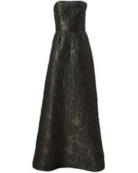 Carolina Herrera - Floral-Jacquard Strapless Maxi Dress - Lyst