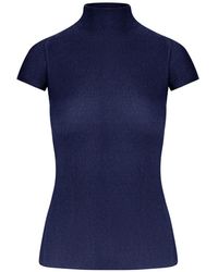 Giorgio Armani - Ribbed-Knit Short-Sleeve Top - Lyst