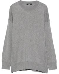 Alpha Studio - Side-Slit Crew Neck Sweater - Lyst