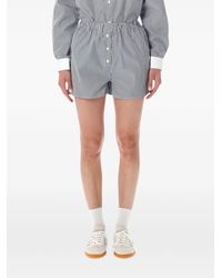 Sporty & Rich - Vertical-Stripe Elasticated-Waist Shorts - Lyst