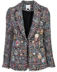 Edward Achour Paris Multi Patch Tweed Blazer - Multicolour