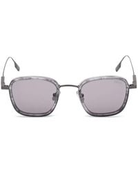 ZEGNA - Striped-Pattern Square-Frame Sunglasses - Lyst