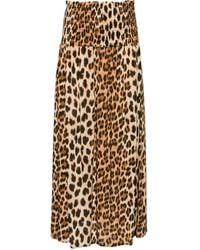 Liu Jo - Leopard-print Shirred Midi Skirt - Lyst