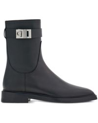 Ferragamo - Gancini-buckle Leather Ankle Boots - Lyst