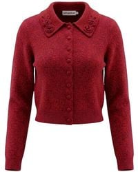 Self-Portrait - Flower Knit Cardigan - Lyst