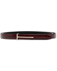 Tom Ford - Ceinture À Effet Peau De Crocodile - Lyst