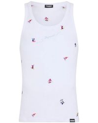 DSquared² - Embroidered Ribbed Tank Top - Lyst