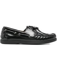 Toga Virilis - Embellished Leather Boat Shoes - Lyst