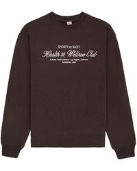 Sporty & Rich - Embroidered-logo Cotton Sweatshirt - Lyst