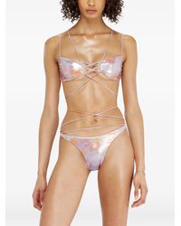 DIESEL - Strappy Bikini Top With Floral Print - Lyst